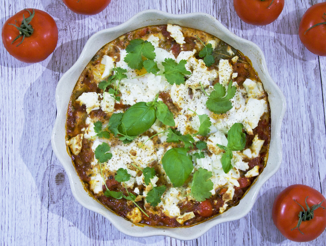 Shakshuka med paprika och fetaost