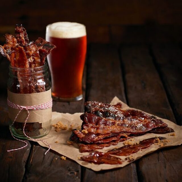 Beer-Candied Bacon - Grilled