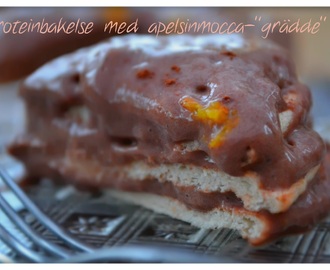 Proteinbakelse med apelsinmocca-"grädde" & älgfärsburgare