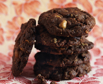 Amerikanska chokladcookies med jordnötter