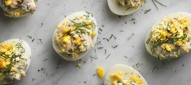 Ägghalvor med räkröra - Recept | Arla