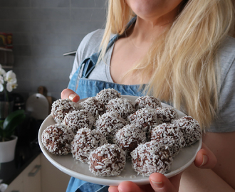 Veganska chokladbollar med banan och hampafrö