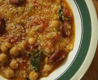 Soppa (gryta?) med couscous och merguez