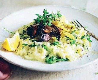 Risotto med karamelliserad fänkål och misostekt svamp