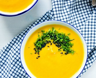 Saffron sweet potato savoy cabbage bisque