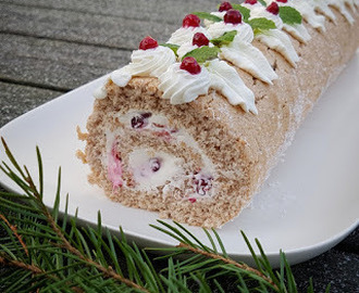 Julig rulltårta som är gluten och laktosfri