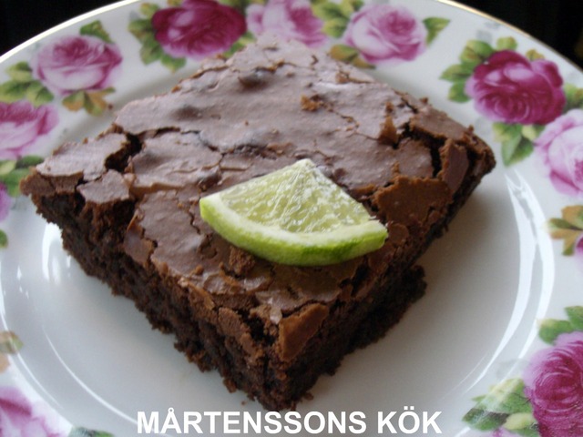 Brownies med smak av sött, salt och surt.