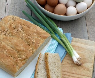 Focaccia på en solrik vårdag