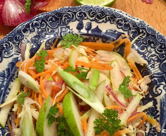 Asiatisk kålsallad med päron och ingefära