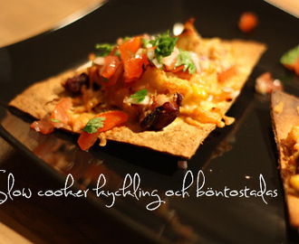 Slow cooker kyckling och böntostadas