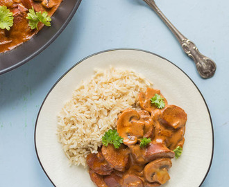 Sojakorv stroganoff med svamp