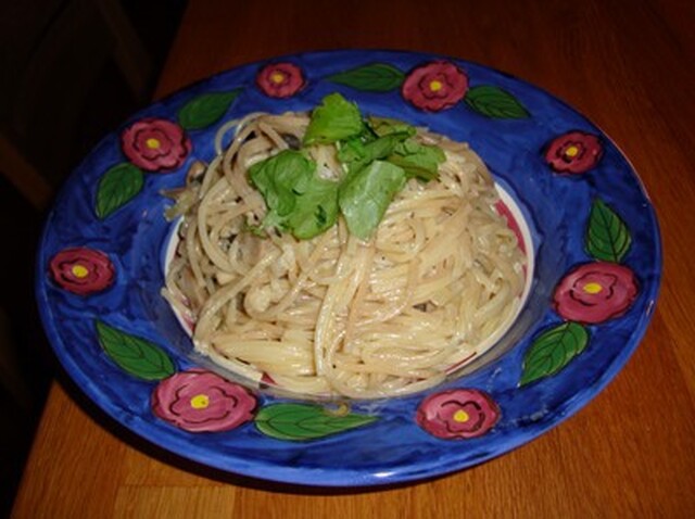 Spaghetti med champinjoner och parmesan