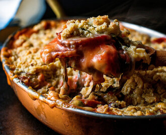 Beet, Greens and Cheddar Crumble