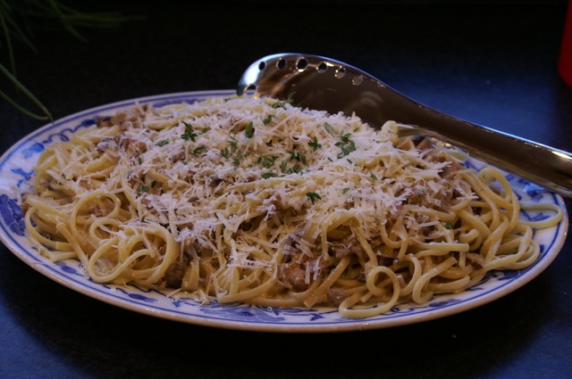 Krämig pasta med svamp