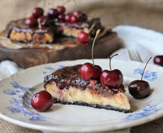 Choklad och körsbärscheesecake