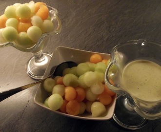 Limepannacotta med Melonsalsa