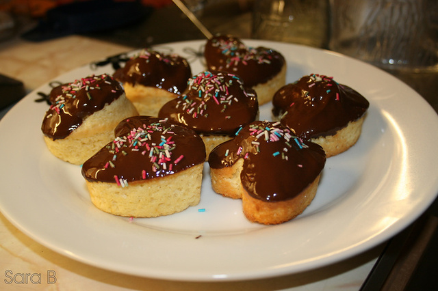 Muffins med chokladtäcke
