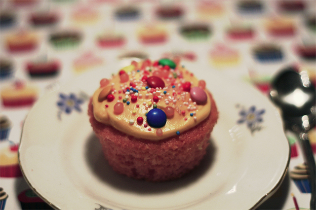 Färgglad cupcake!