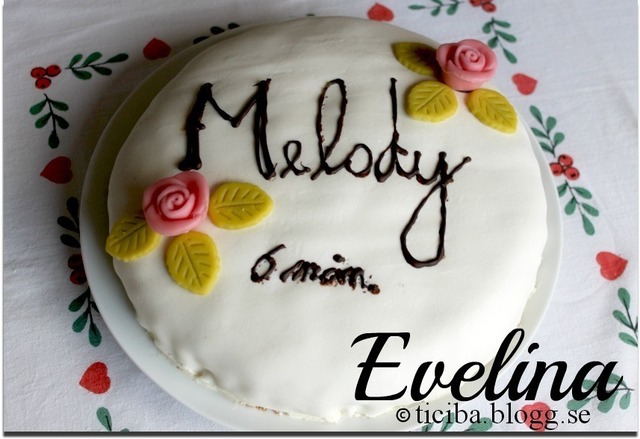 Melodys 6 månaders-tårta