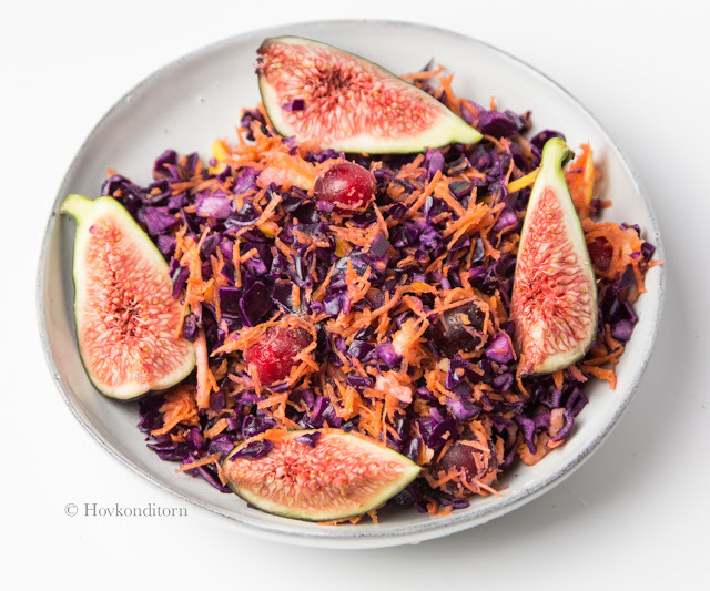 Red Cabbage Salad with Cranberries & Figs