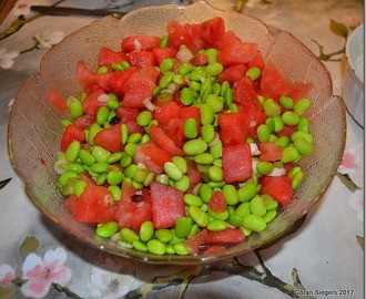 Melonsallad med bönor på asiatiskt vis