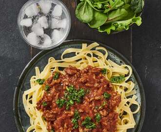 Köttfärssås med gremolata och tagliatelle