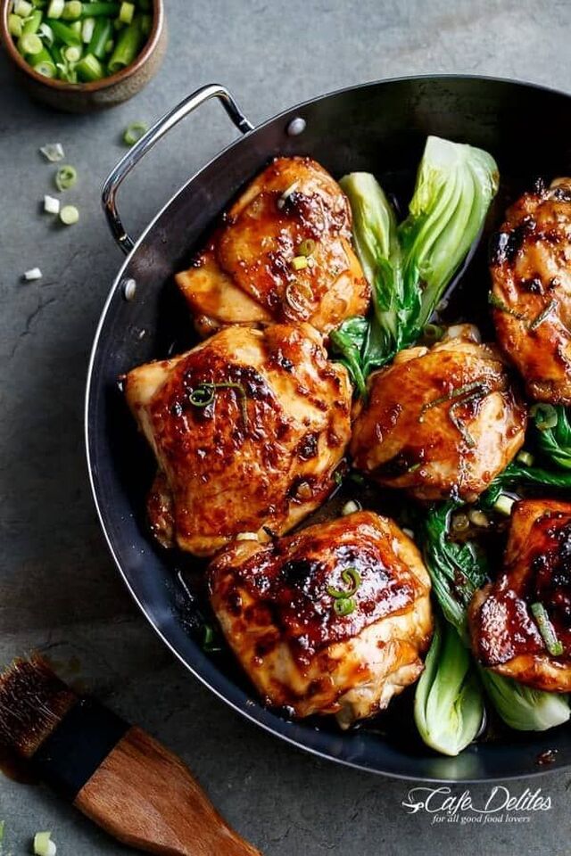 Roasted Asian Glazed Chicken Thighs | Chicken thights recipes, Poultry recipes, Asian chicken thighs