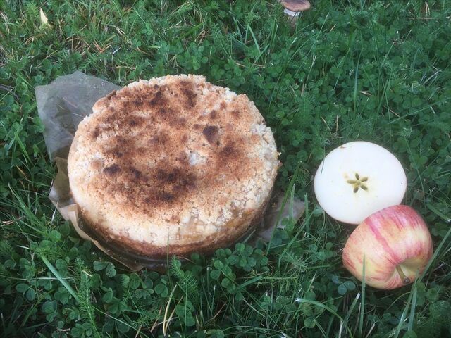 Vaniljkaka med äppelfyllninga