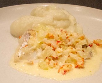 Fiskgratäng med kräftstjärtar