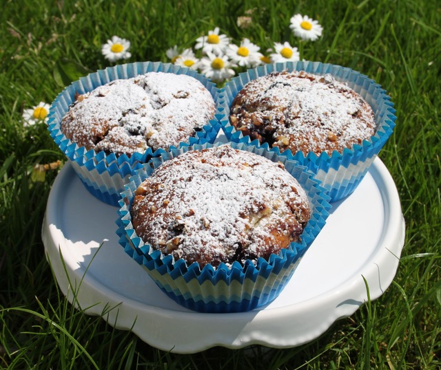 Blåbärsmuffins med vaniljkesella