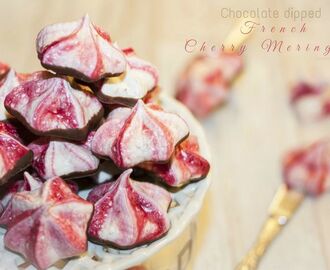 Chocolate dipped french mini meringues