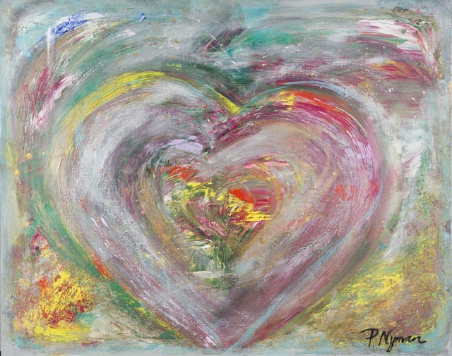 Happy valentines day! Glad alla hjärtans dag! Petra Nyman Art! Akrylmålning Heart and Soul!