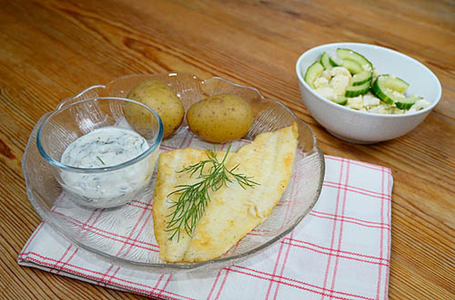 Rödspätta med remouladyoghurt