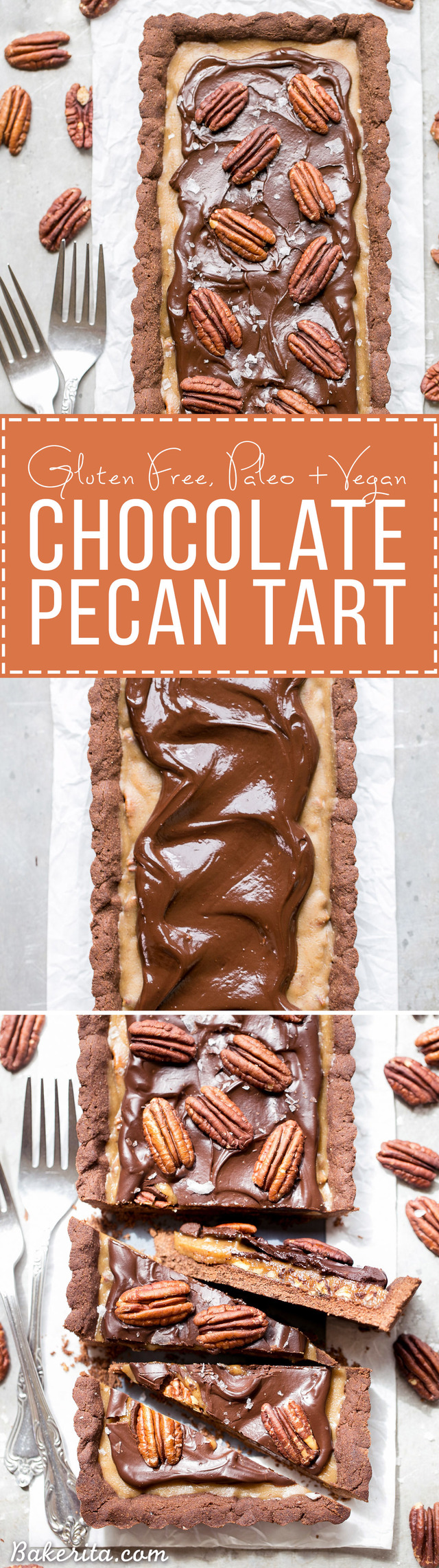 Chocolate Pecan Tart (Gluten Free, Paleo + Vegan)