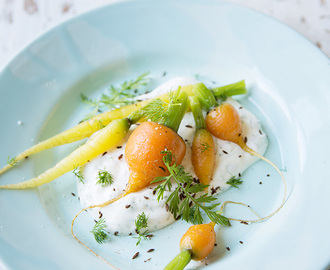 Young carrots with dill yoghurt and toasted cumin