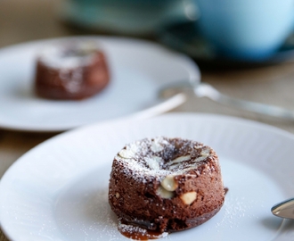 Chokladfondant med Dulce de leche och Mandel