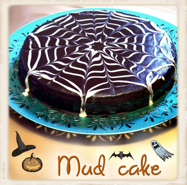 Halloween Mud Cake med Fudgeglasyr