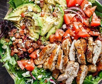 BLT Balsamic Chicken Avocado & Feta Salad