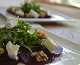 Rödbetscarpaccio med chevré