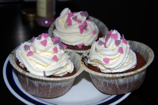 Cupcakes med vit choklad och mascarponekräm