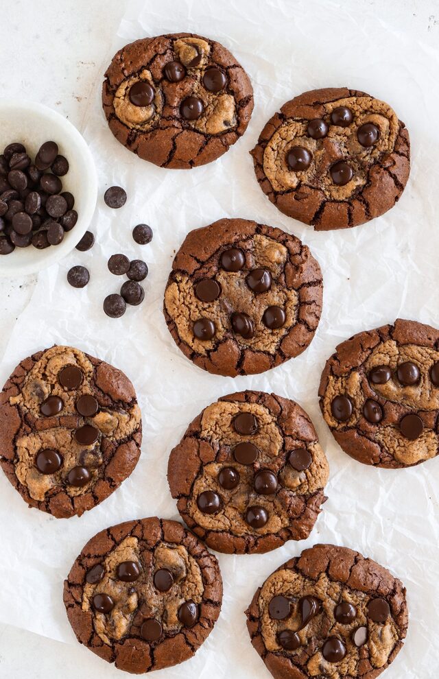 Brownie cookies med kakdeg