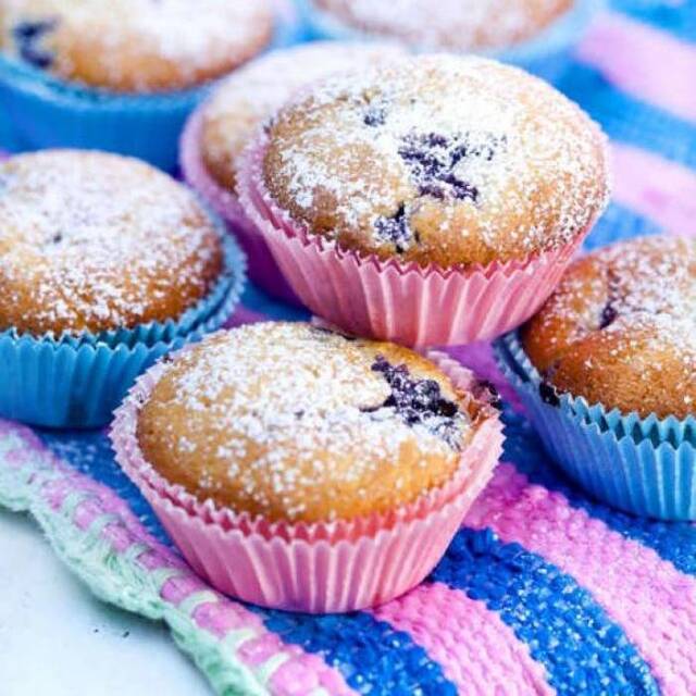 Muffins med blåbär & mandelmassa – recept