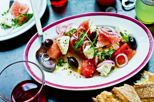 Melon och fetaostsallad