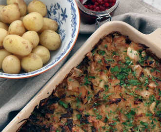 Vegetarisk kålpudding med potatis