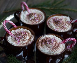 Minty Candy Cane Hot Chocolates.
