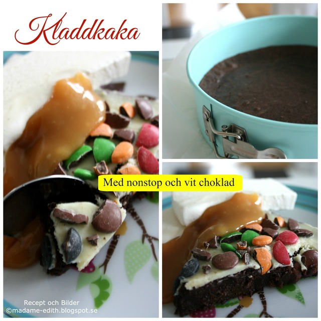 Kladdkaka med nonstop och vit choklad