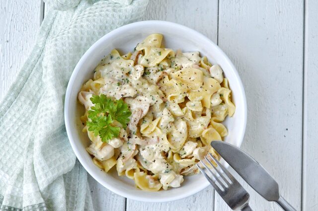 Pastasås med kyckling & bacon