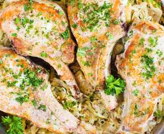 Skillet Pork Chops with Cabbage