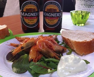 Rökta räkor o Magners cider