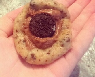 Oreo Cheesecake stuffed Chocolate Chip Cookies